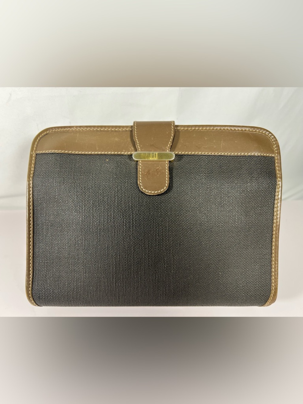 7046: Vintage Dunhill Monogram Travel Organizer Clutch
